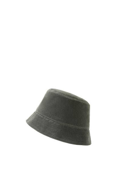 LOEWE Sombrero de pescador en lona encerada y piel de ternera Salvia Oscuro plp_rd