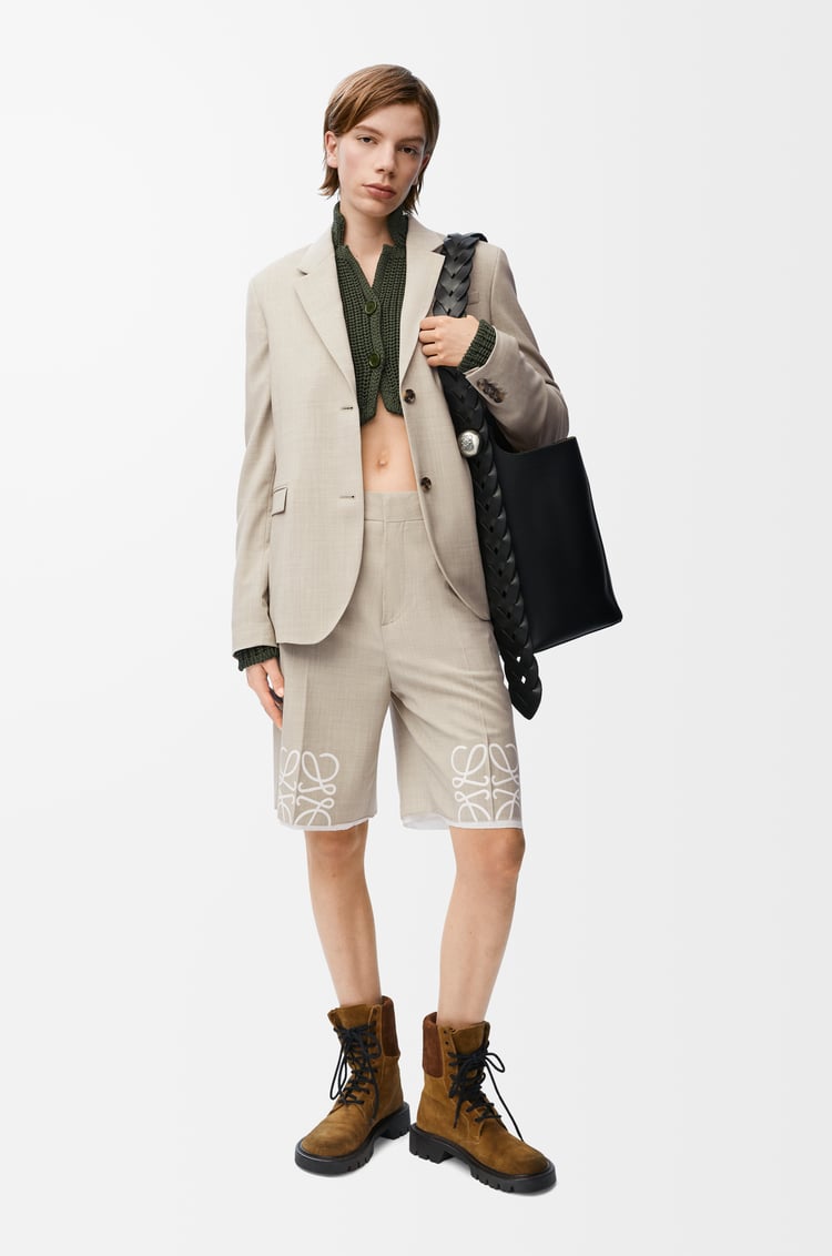 LOEWE Tailored jacket in wool Light Beige Melange