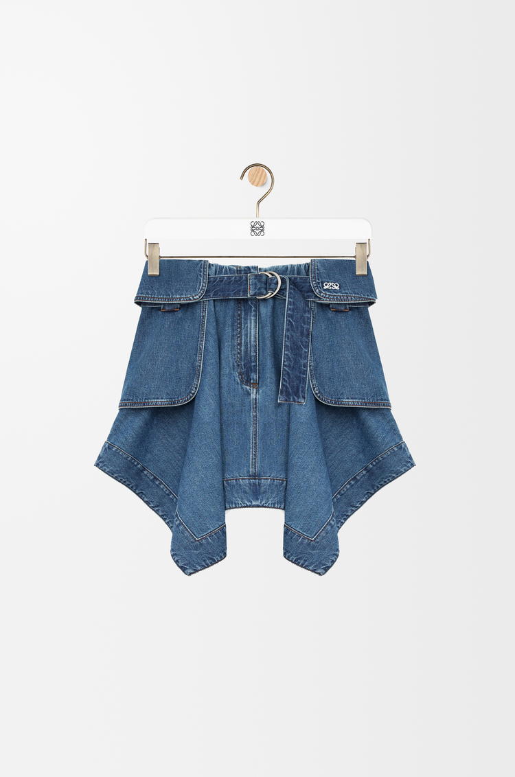 LOEWE Cargo skirt in denim Light Blue