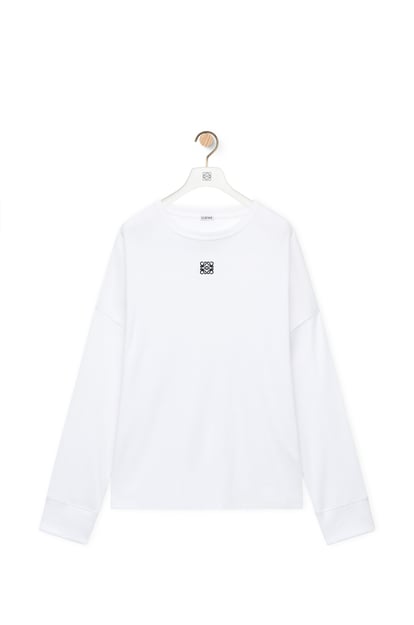 LOEWE Camiseta de manga larga de corte oversize en algodón Blanco plp_rd