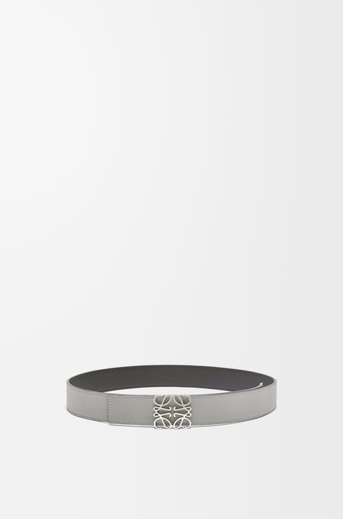 LOEWE Reversible Anagram belt in smooth calfskin Asphalt Grey/Black/Palladium