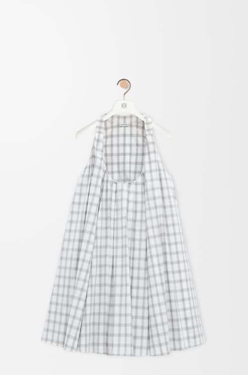LOEWE トラぺーズ ドレス（コットン） ホワイト/グレー