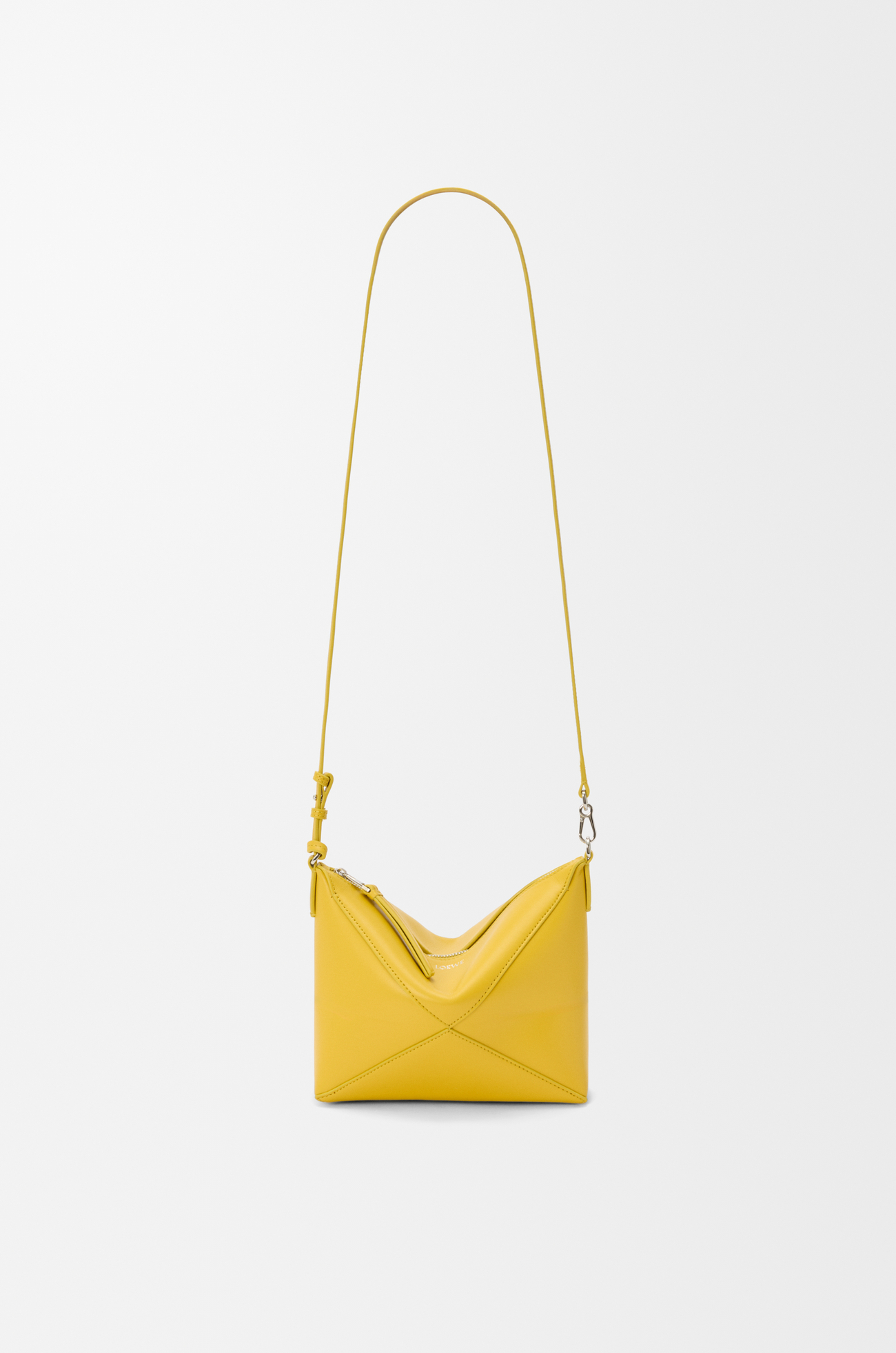 LOEWE Puzzle Fold pouch in shiny nappa calfskin Dandelion