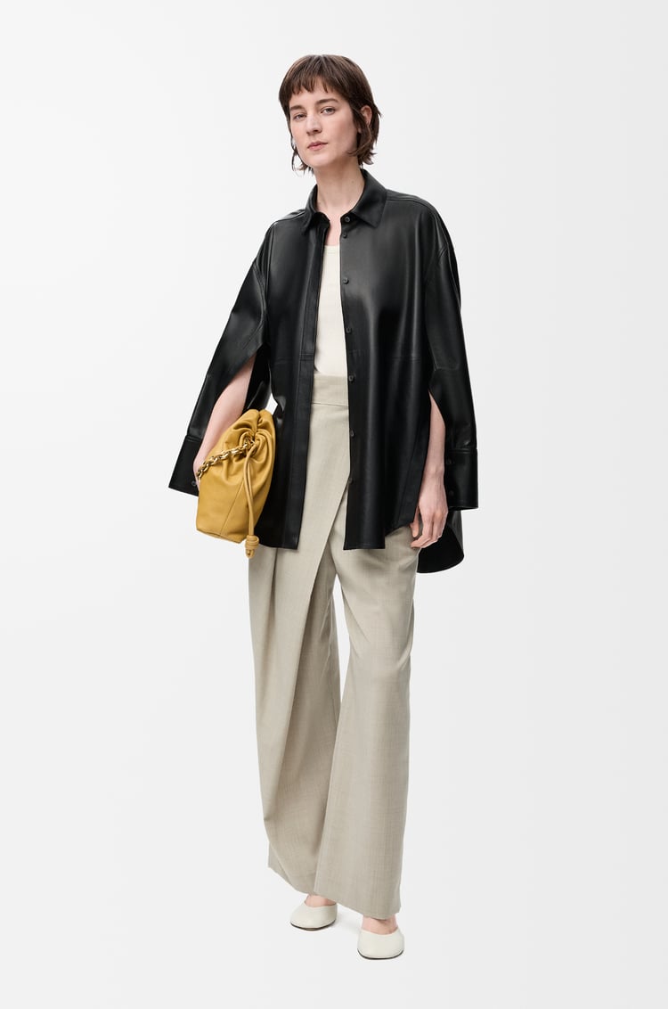 LOEWE 纳帕羊皮革衬衫 黑色