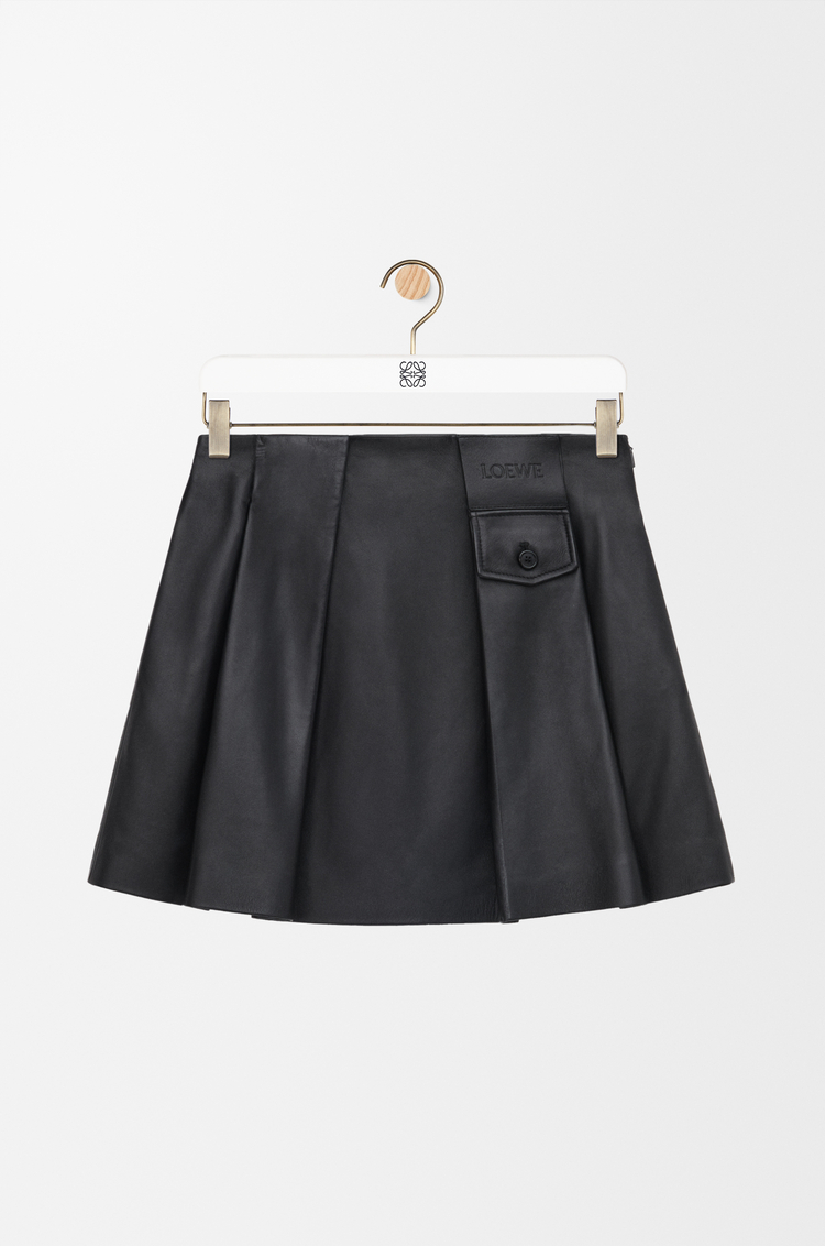 LOEWE 미니 스커트 - 나파 램스킨 블랙