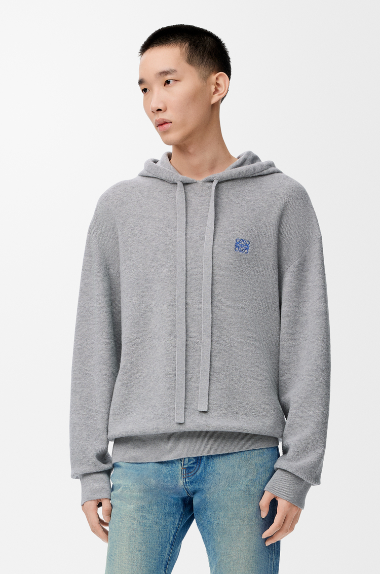 LOEWE Felpa con cappuccio in lana Grigio Chiaro Melange