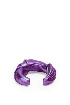LOEWE Large nappa twist cuff in sterling silver Dark Purple plp_rd