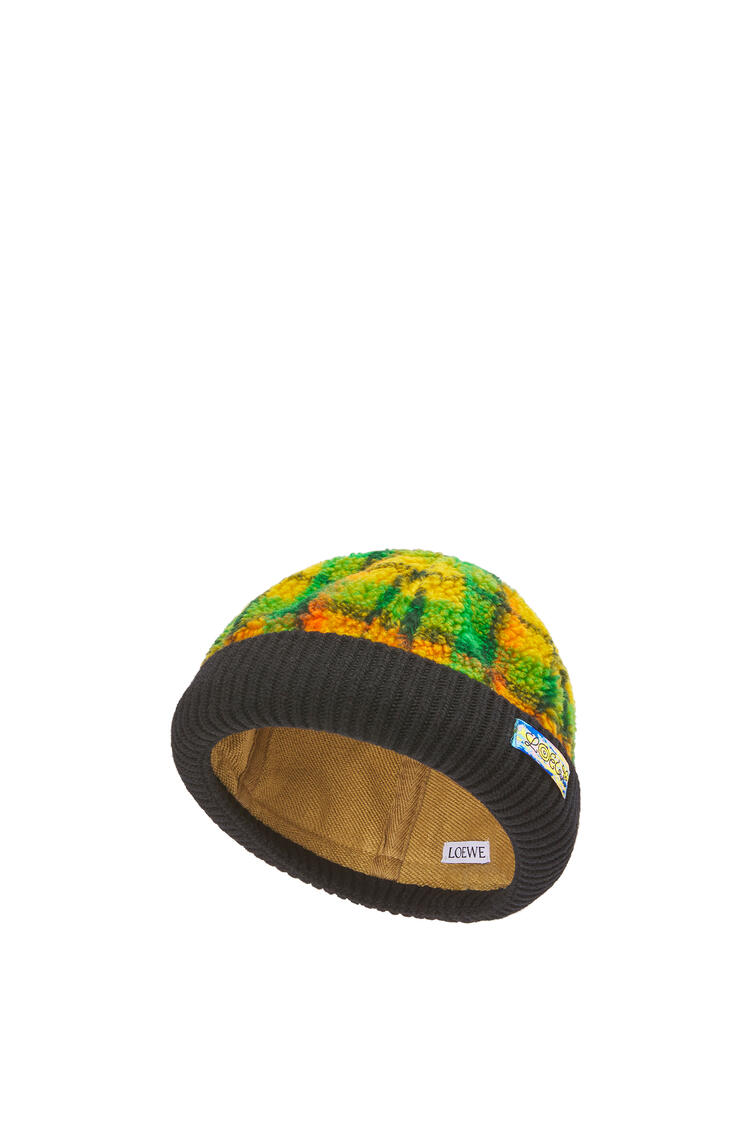 LOEWE 羊毛和聚酯纤维摇粒绒无檐便帽 Green/Orange pdp_rd