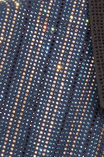 LOEWE Camisa con cristales en algodón Azul Marino Oscuro/Gris/Negro plp_rd