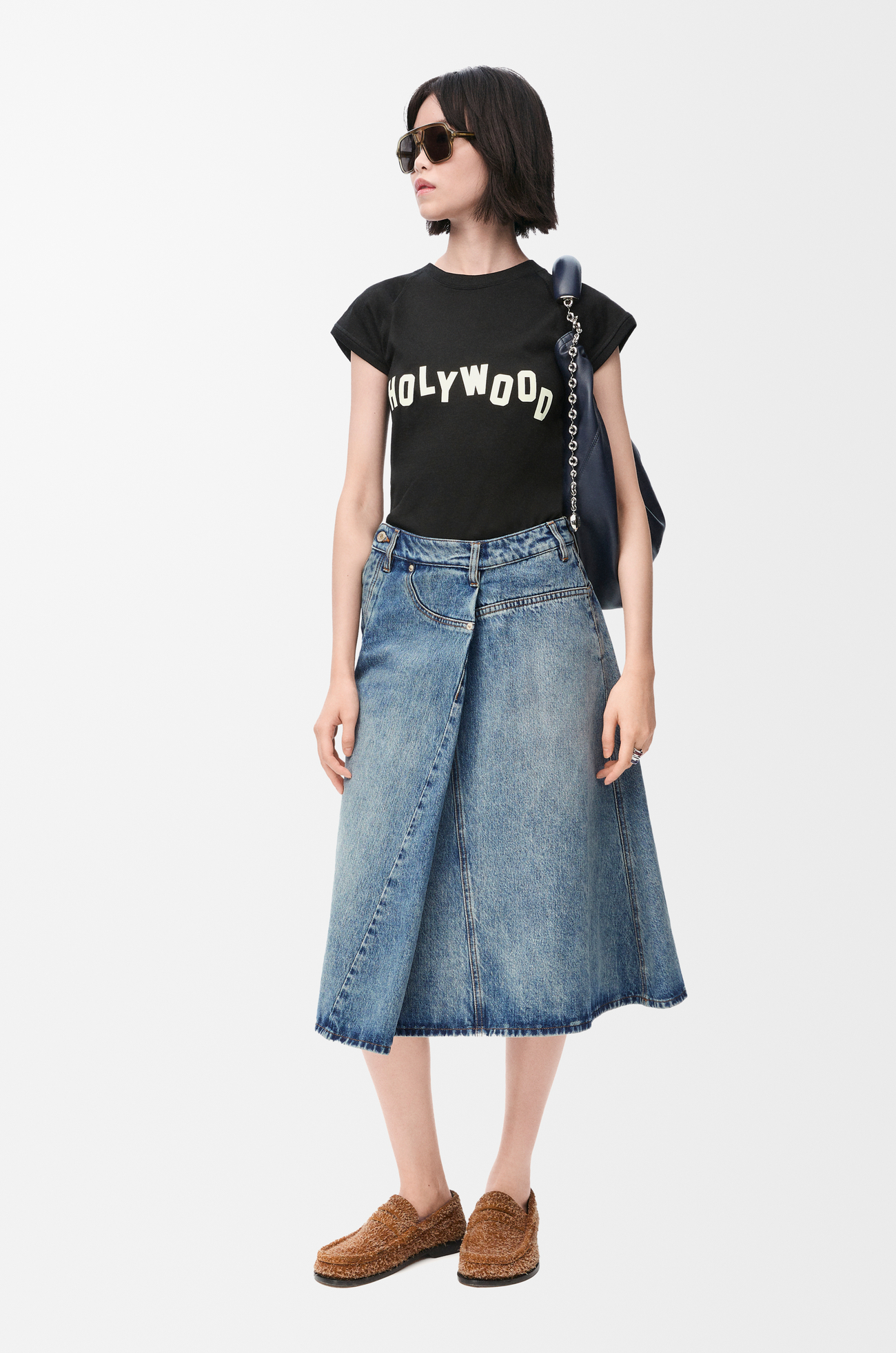 LOEWE 解構丹寧裙子 水洗丹寧