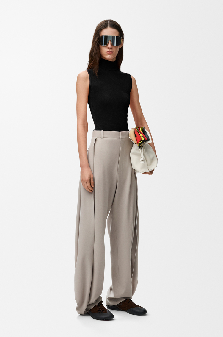 LOEWE Trousers in wool Light Taupe