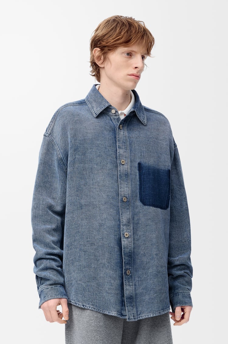 LOEWE シャツ（コットン&リネン） グレーブルー