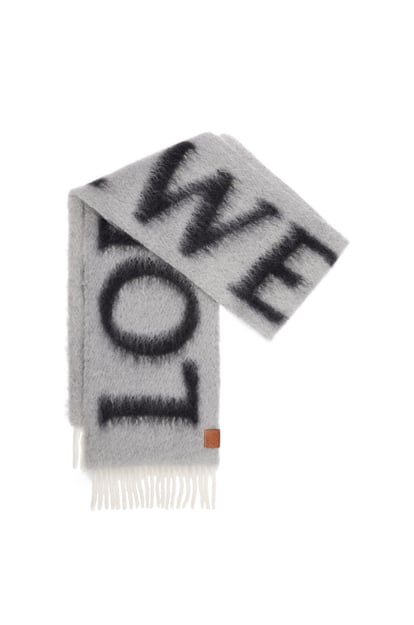 LOEWE LOEWE scarf in wool and mohair Light Grey/Dark Grey plp_rd