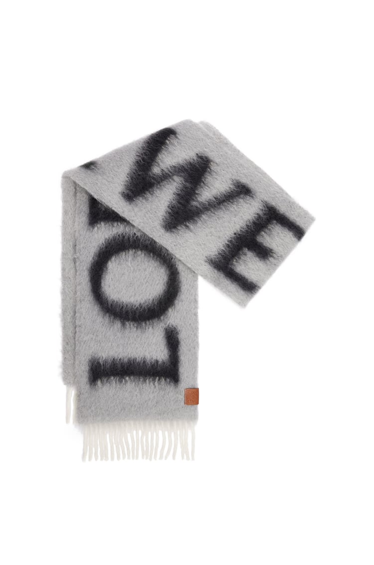 LOEWE LOEWE scarf in wool and mohair Light Grey/Dark Grey