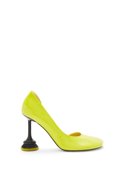 LOEWE Toy brush D'Orsay pump in patent lambskin Lime
