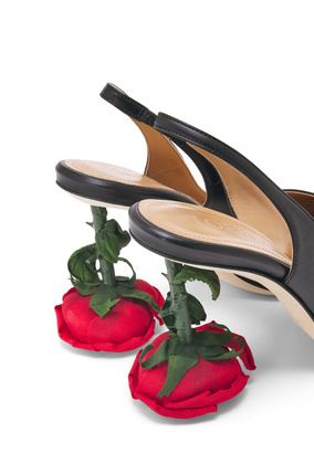LOEWE Rose heel slingback in calfskin Black