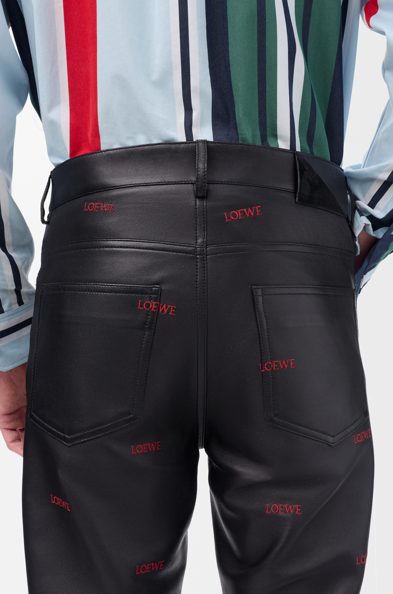 LOEWE 纳帕羊皮革长裤 黑色