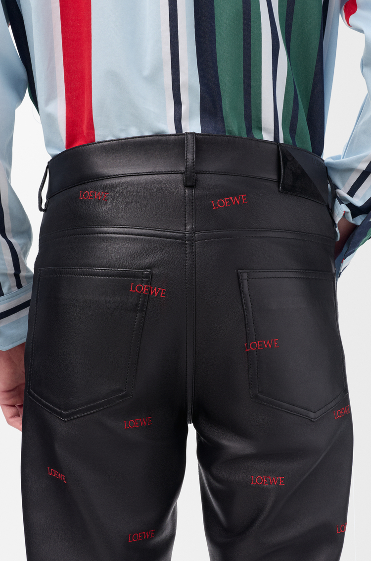 LOEWE 纳帕羊皮革长裤 黑色