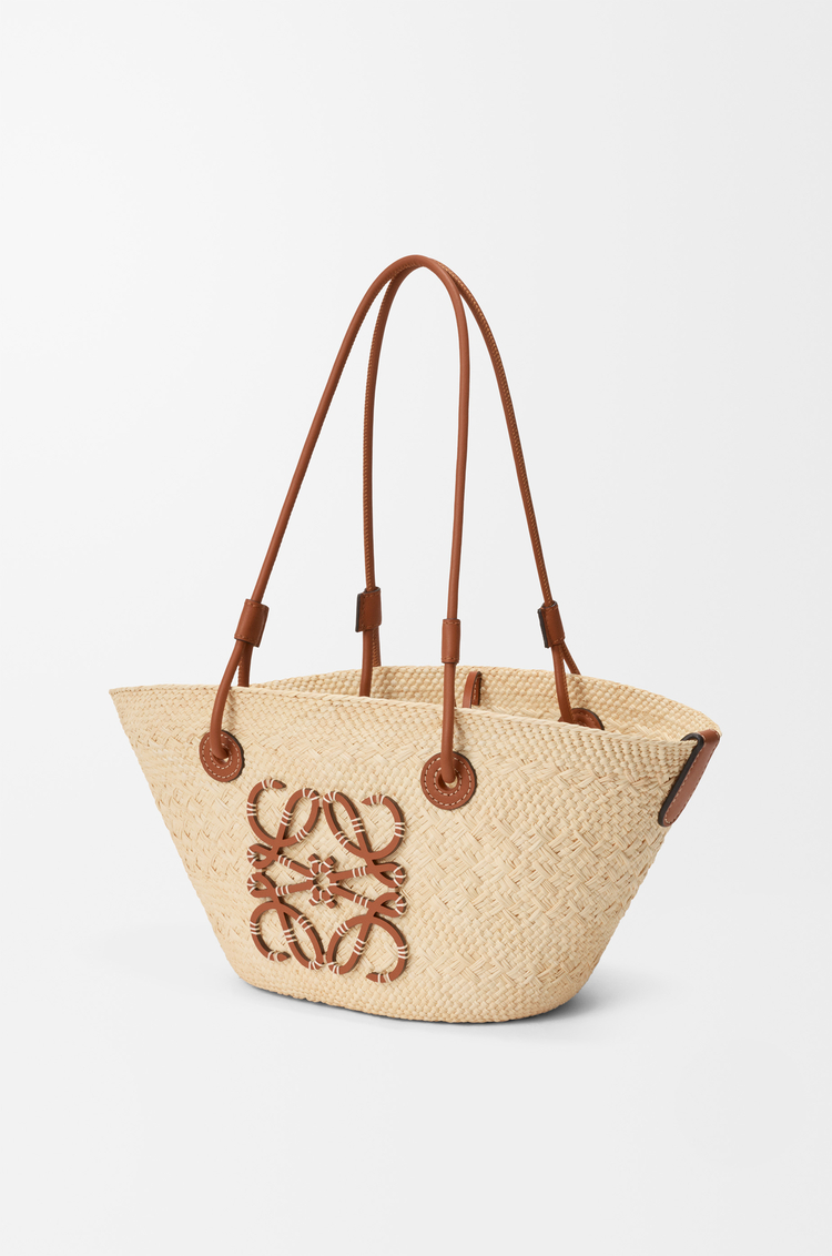 LOEWE アナグラム バスケットバッグ スモール（イラカヤシ&カーフ） ナチュラル/タン