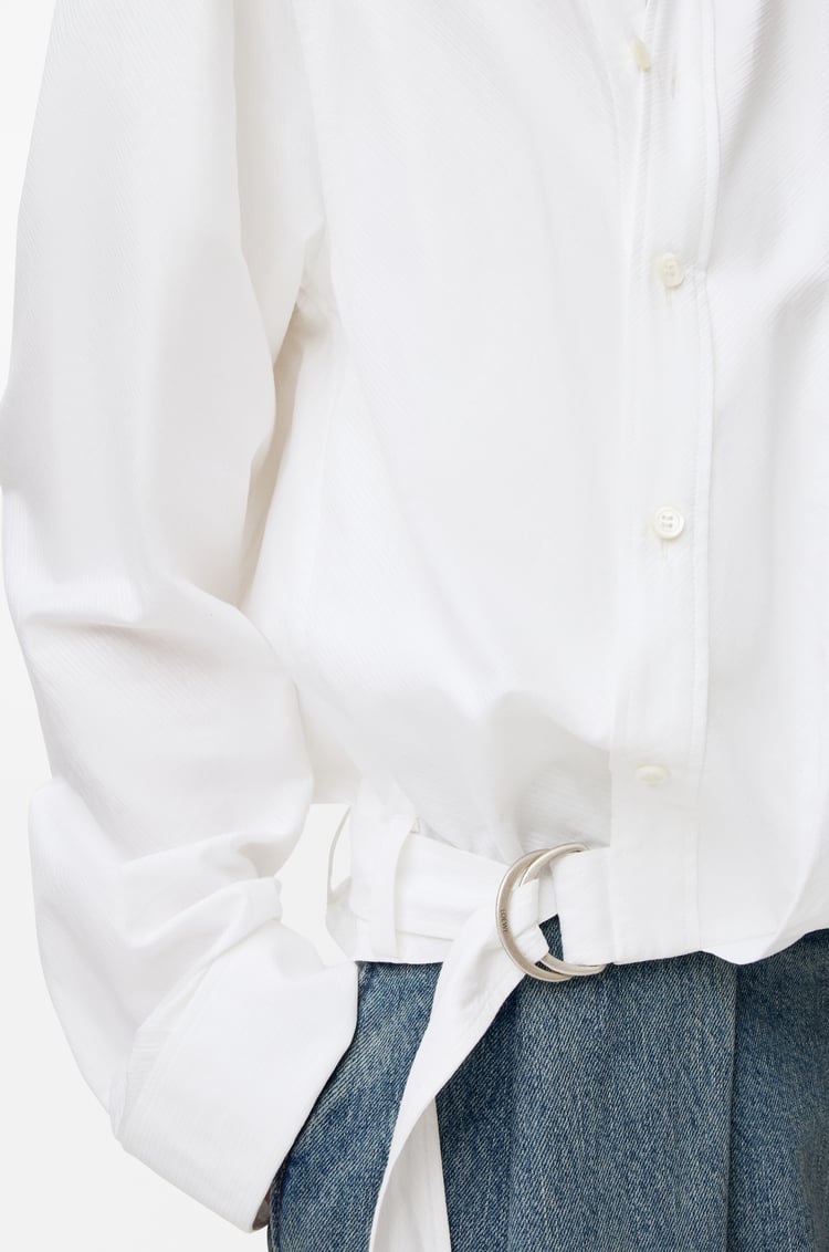 LOEWE Camisa drapeada en algodón Blanco