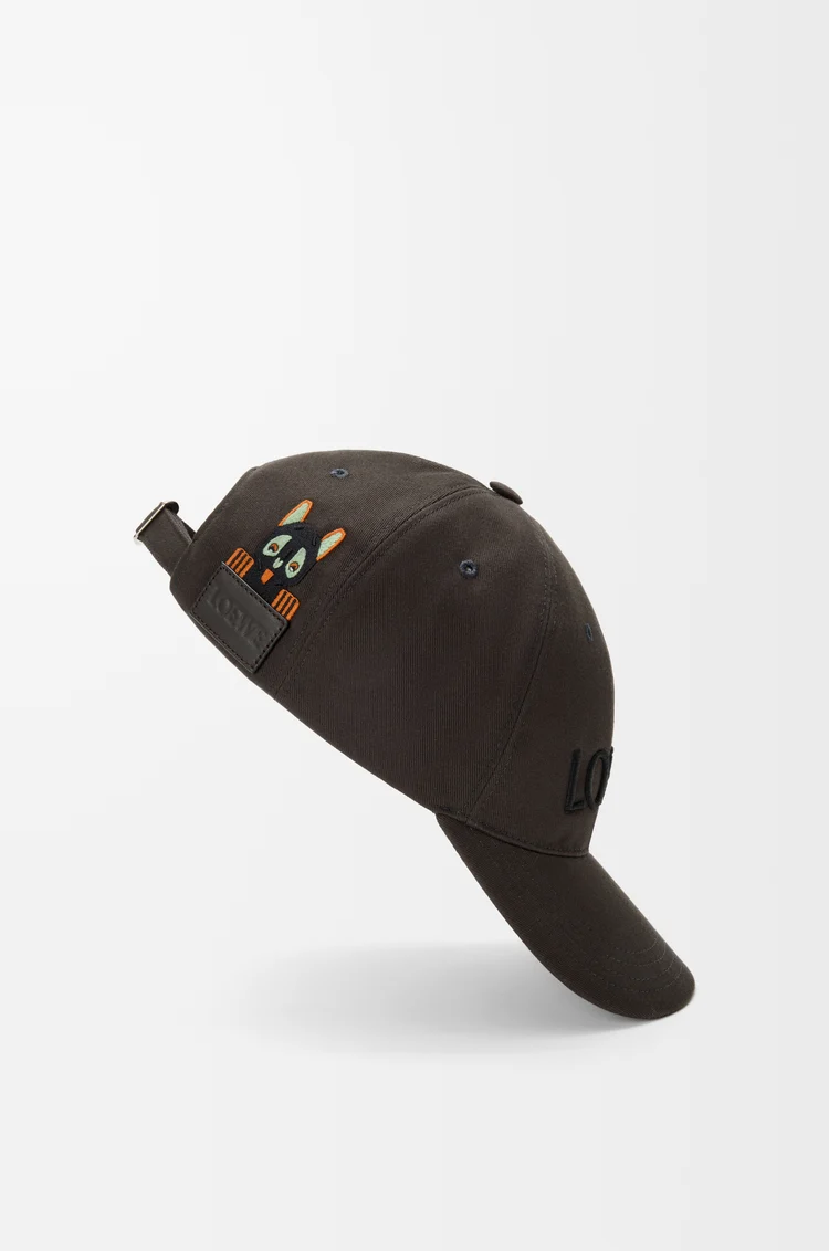 LOEWE Futurist Cat cap in cotton Brown/Black