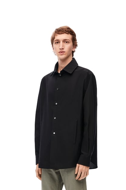 LOEWE Hooded overshirt in cotton Black plp_rd