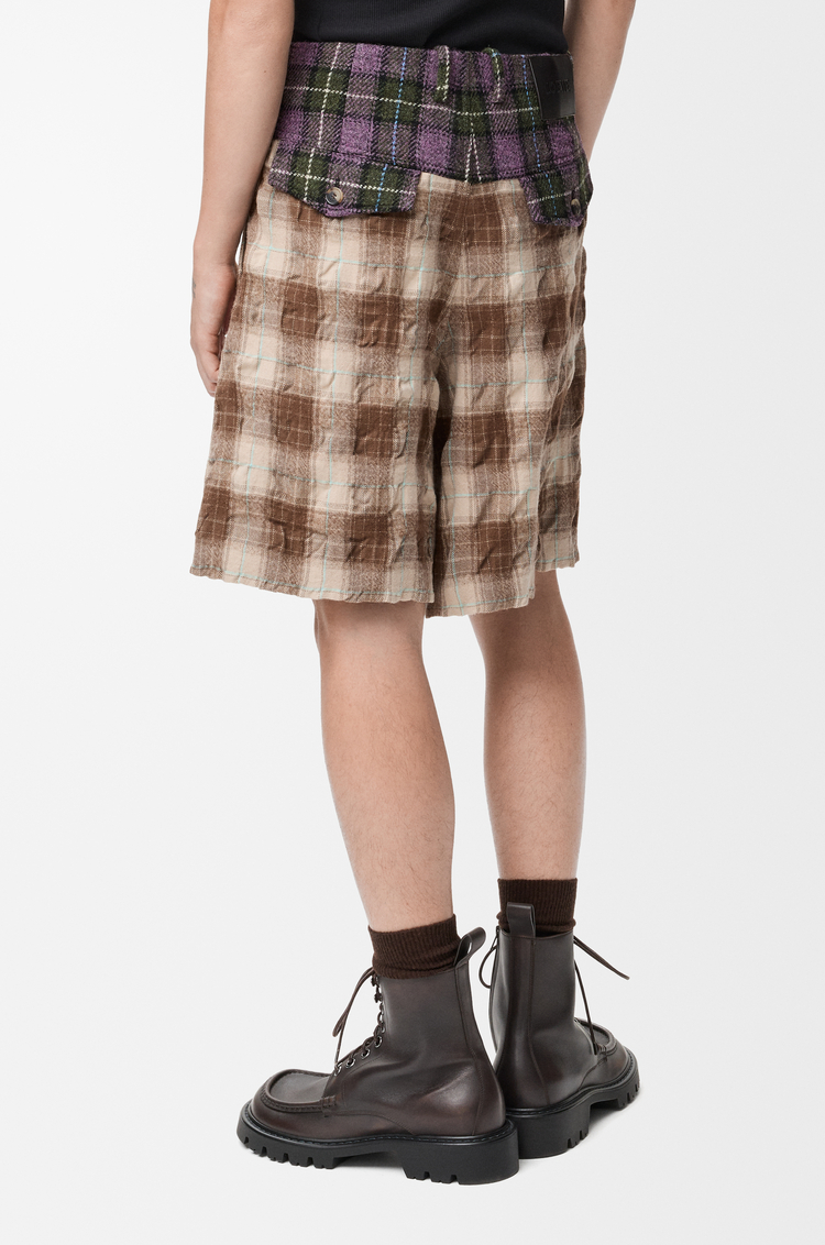 LOEWE Short en laine et coton Brown/Pink