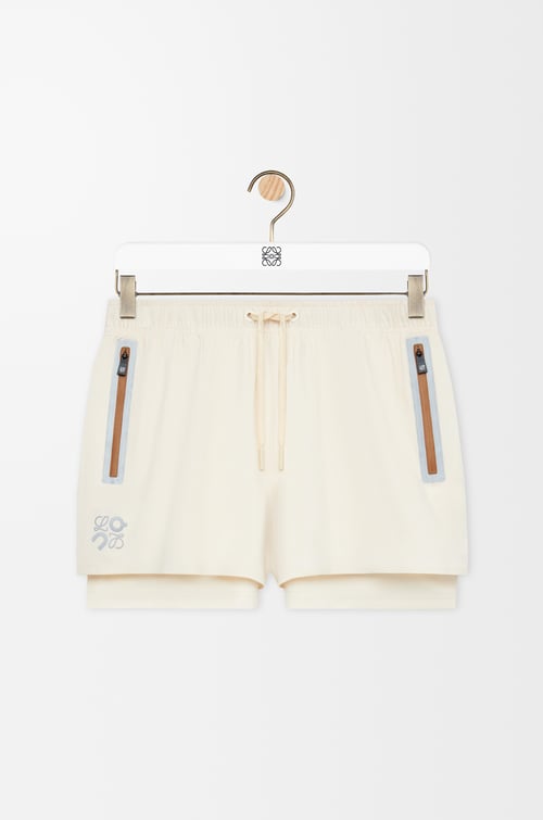 LOEWE Performance shorts in technical shell Ivory