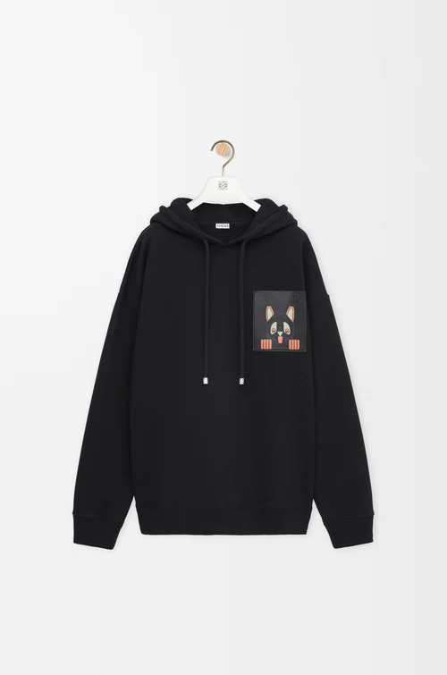 LOEWE Sudadera con capucha de corte holgado en algodón Negro