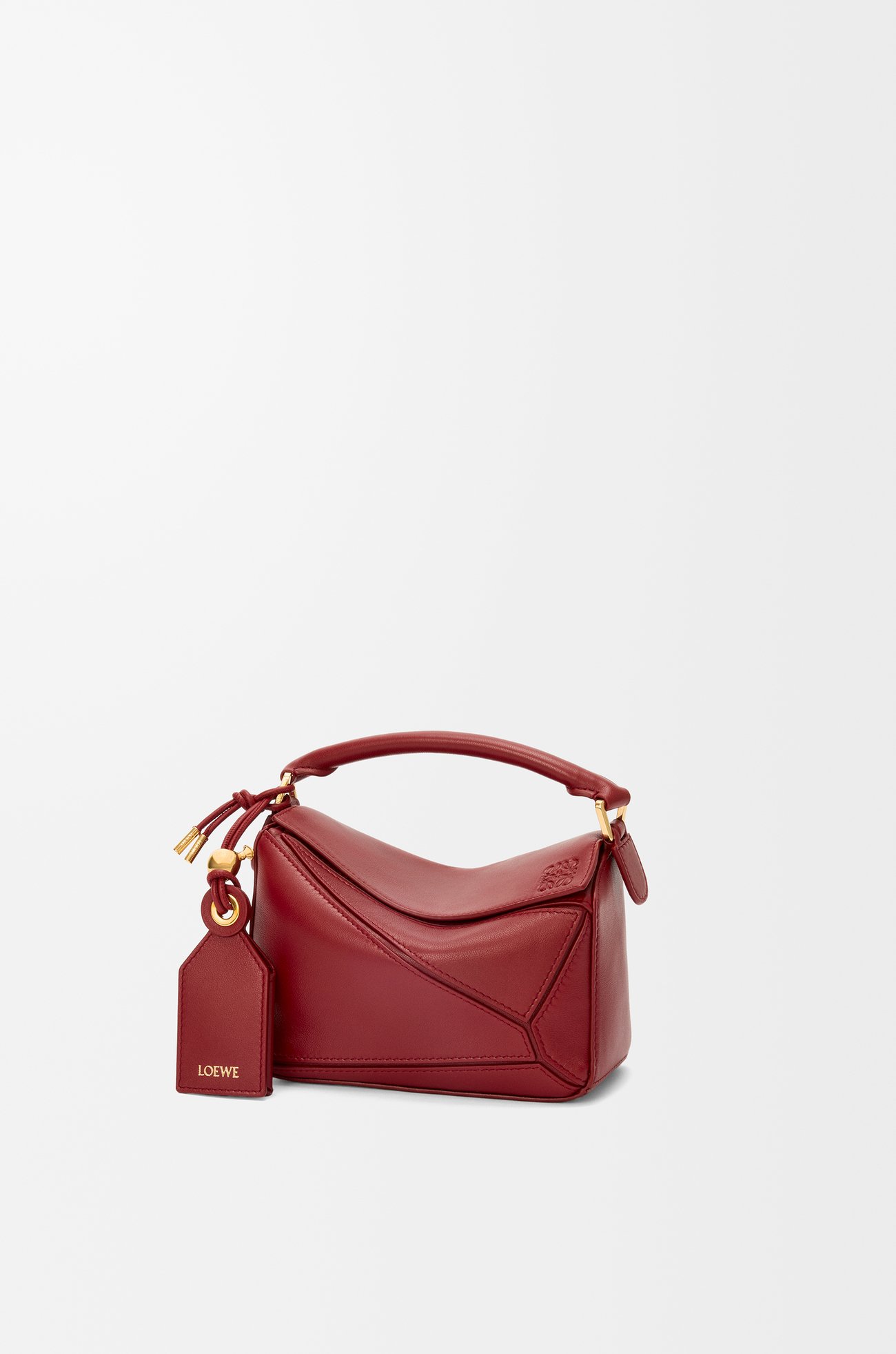 LOEWE Mini Featherlight Puzzle bag in nappa lambskin Burnt Red
