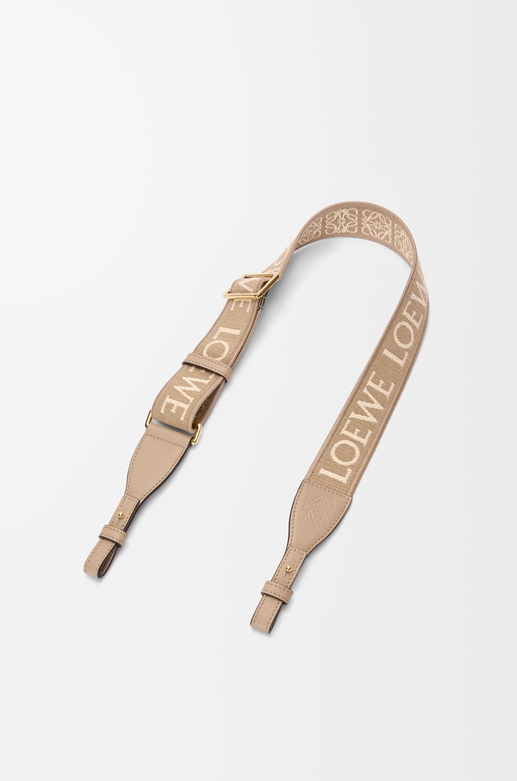 LOEWE Bandoulière Anagram Loop en jacquard et cuir de veau Sable