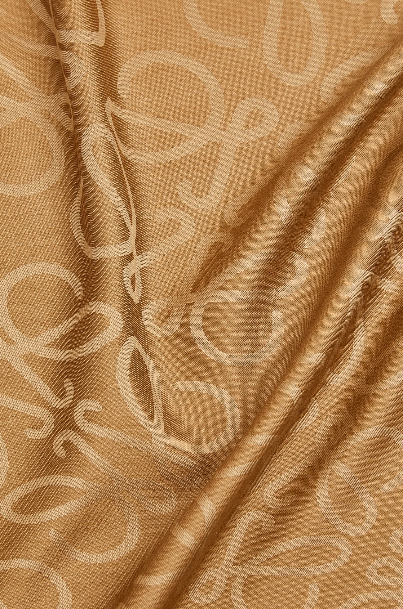 LOEWE Scarf in silk and wool Camel
