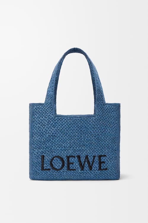 LOEWE 酒椰纖維中型 LOEWE Font 托特包 淺藍色