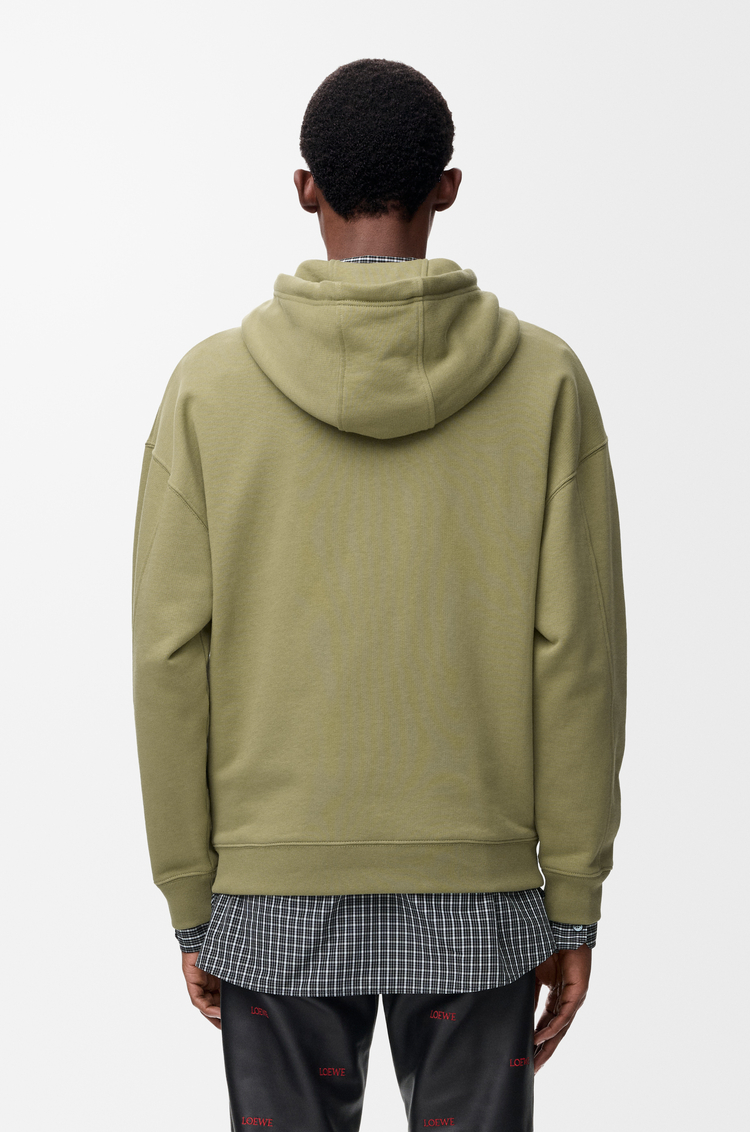 LOEWE Zip-up hoodie in cotton Khaki Green