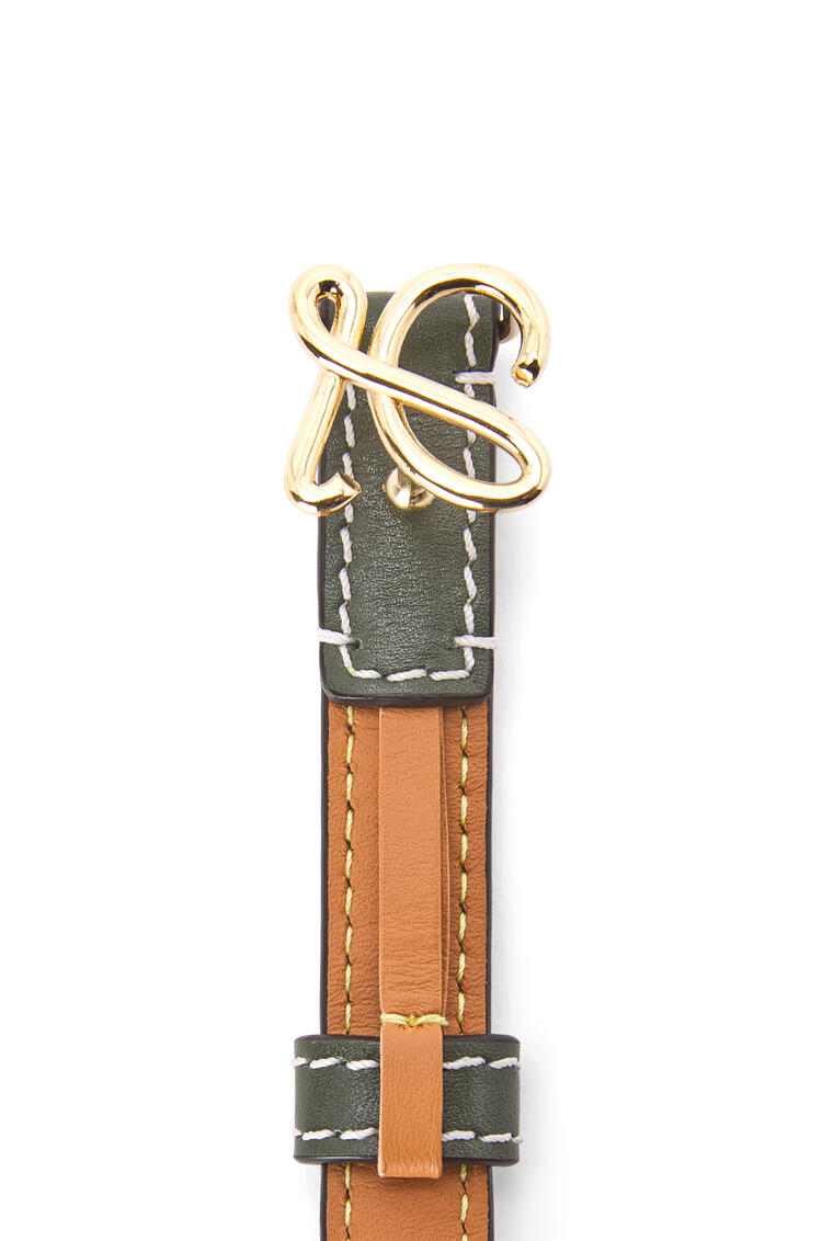 LOEWE Belt in smooth calfskin Vintage Khaki/Gold