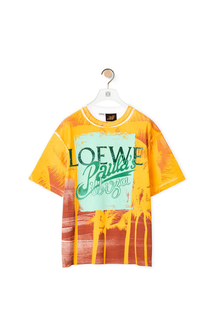 LOEWE Palm print T-shirt in cotton Soft White/Multicolour