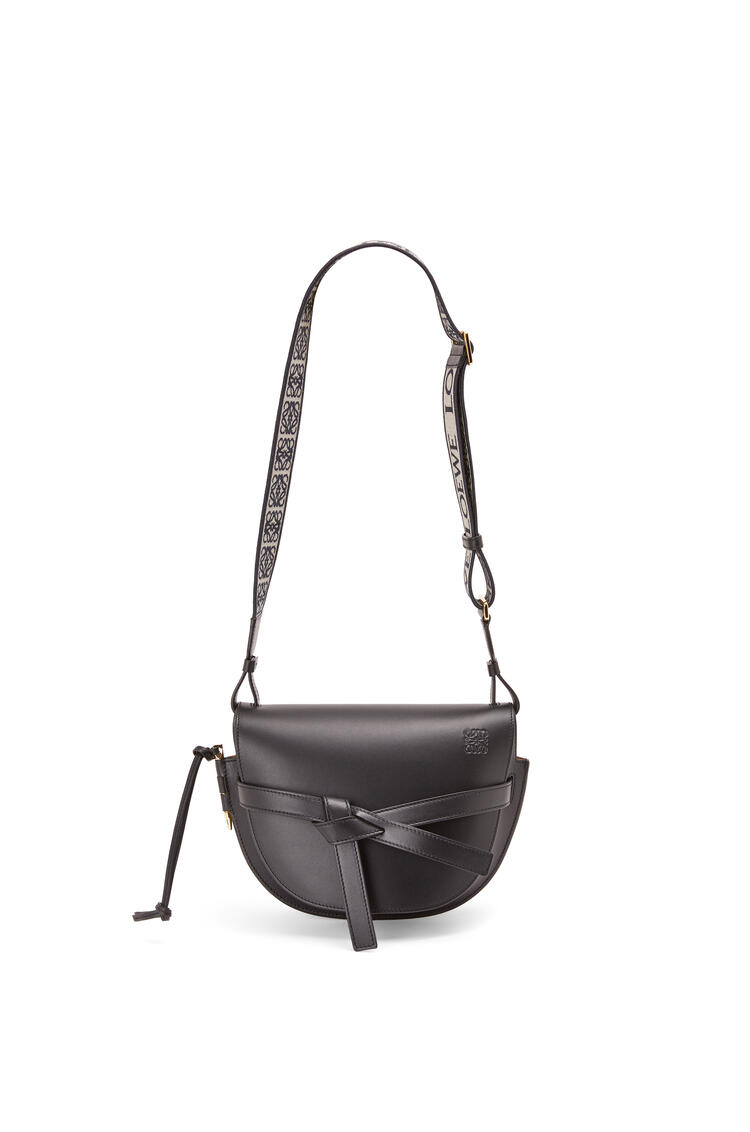 LOEWE Small Gate bag in soft calfskin and jacquard Black