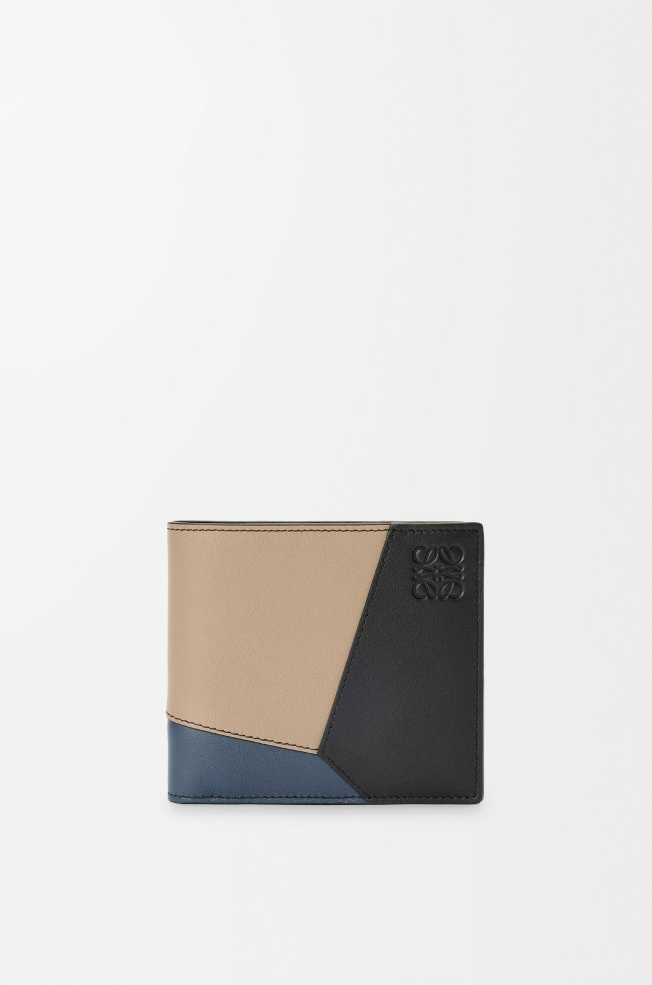 LOEWE Puzzle bifold wallet in classic calfskin Indigo Dye/Corda