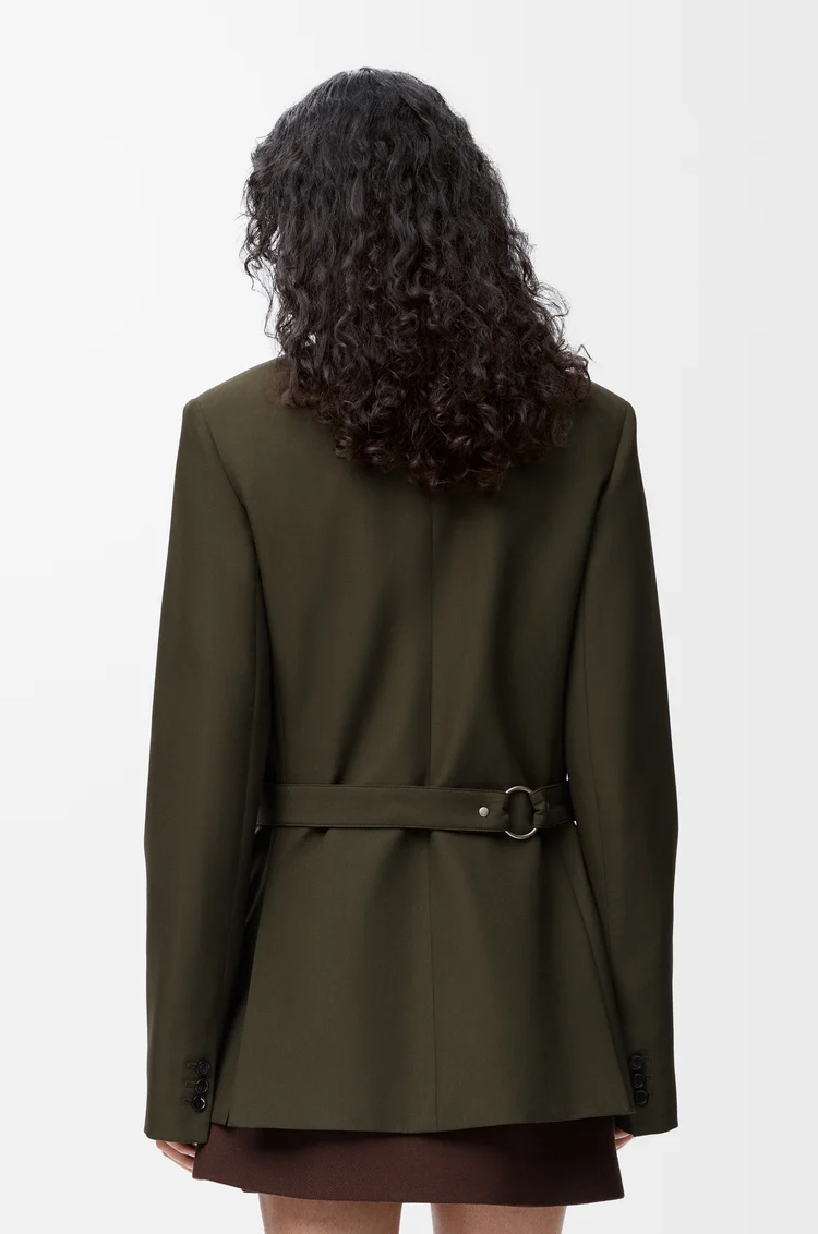 LOEWE Draped jacket in wool Khaki Green