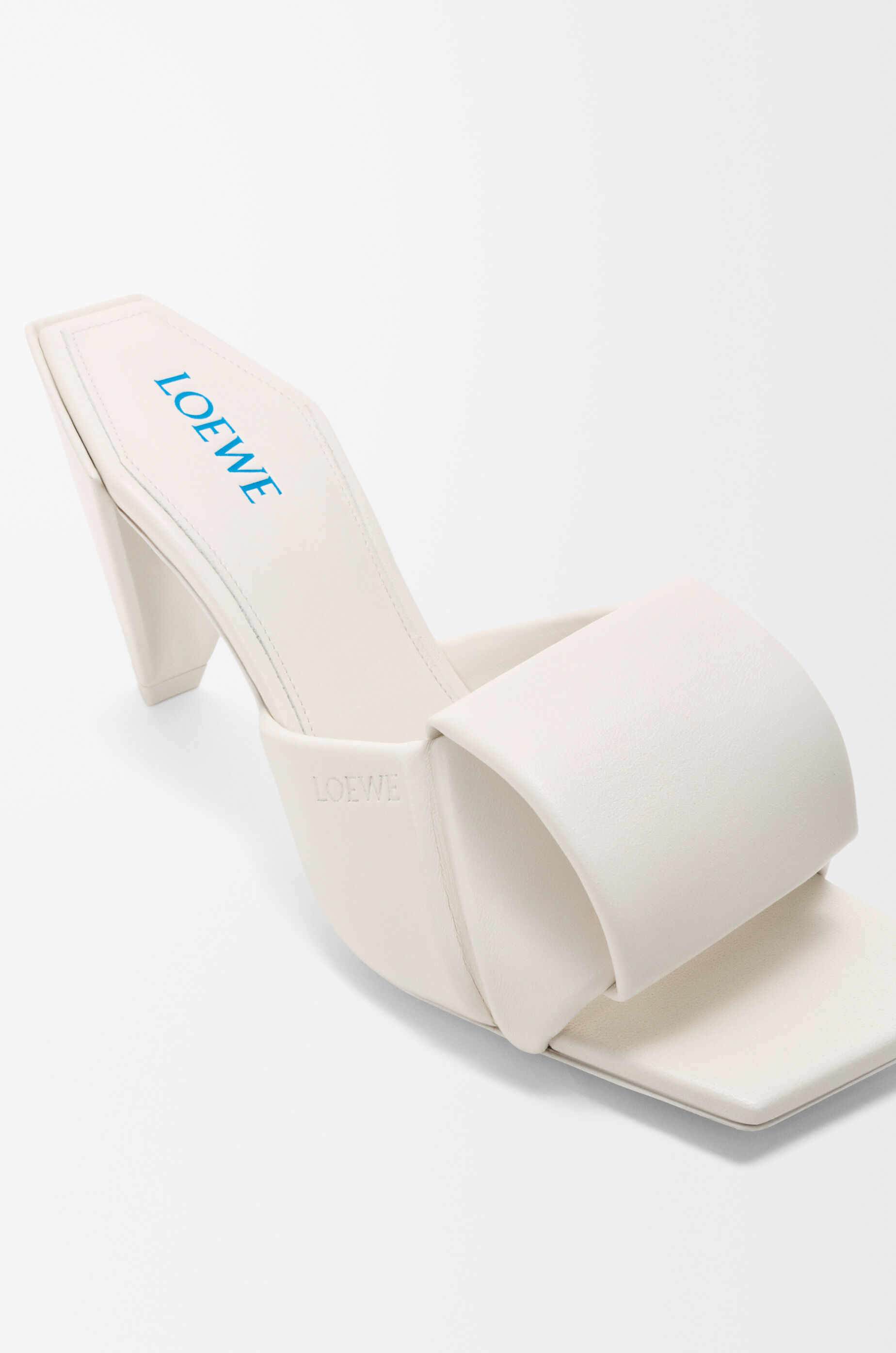 LOEWE ローヒール　23.5 Origami slide in lambskin White - LOEWE USA Official Website