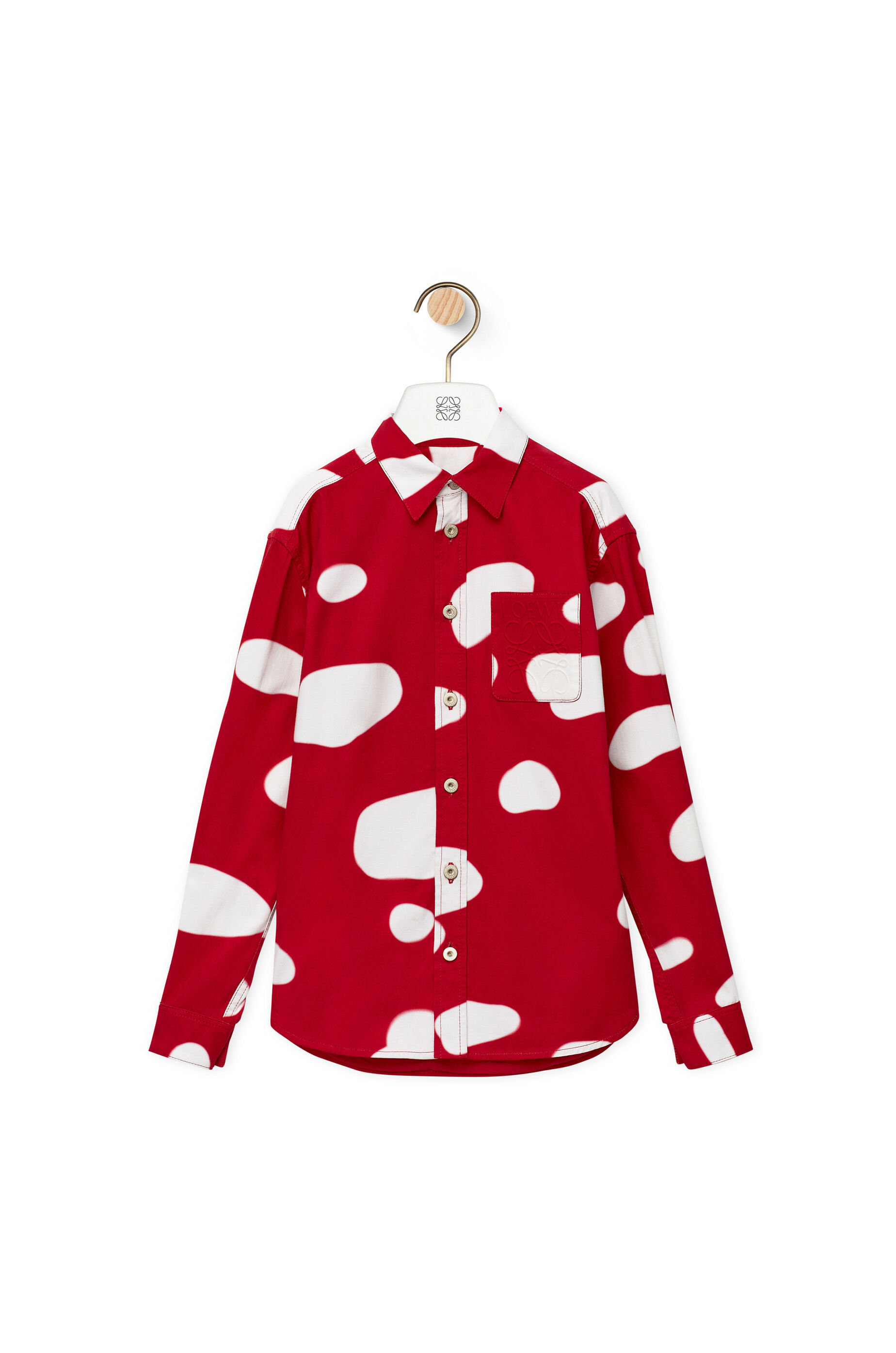 LOEWE Mushroom overshirt in denim Red/White
