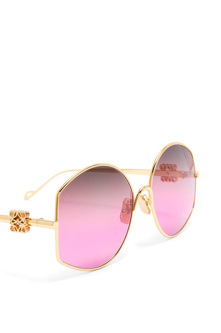 LOEWE Oversize sunglasses in metal Pink/Dark Green