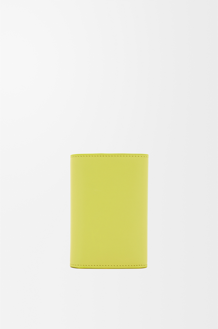 LOEWE Pebble small vertical wallet in shiny nappa calfskin Light Citrine