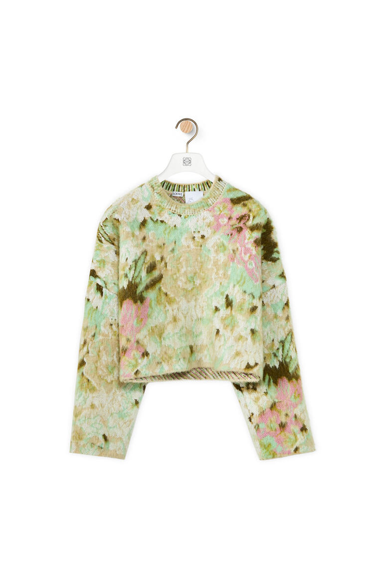 LOEWE Chihiro jacquard sweater in wool and mohair Green Multitone pdp_rd