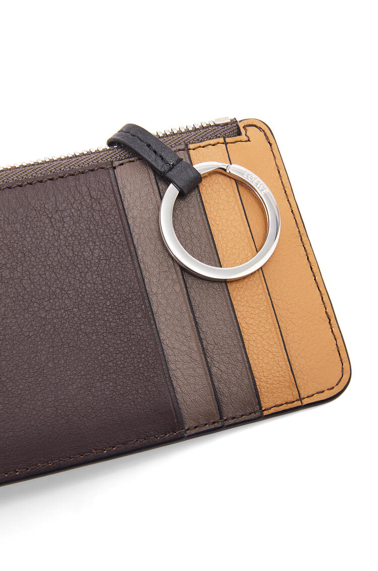 LOEWE Puzzle coin cardholder in classic calfskin Light Warm Desert/Chocolate
