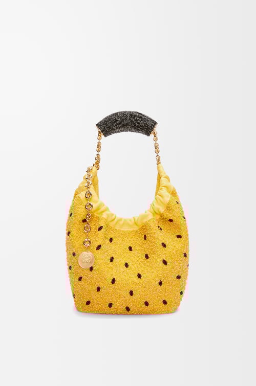 LOEWE Bolso Squeeze mini en piel con pedrería Amarillo