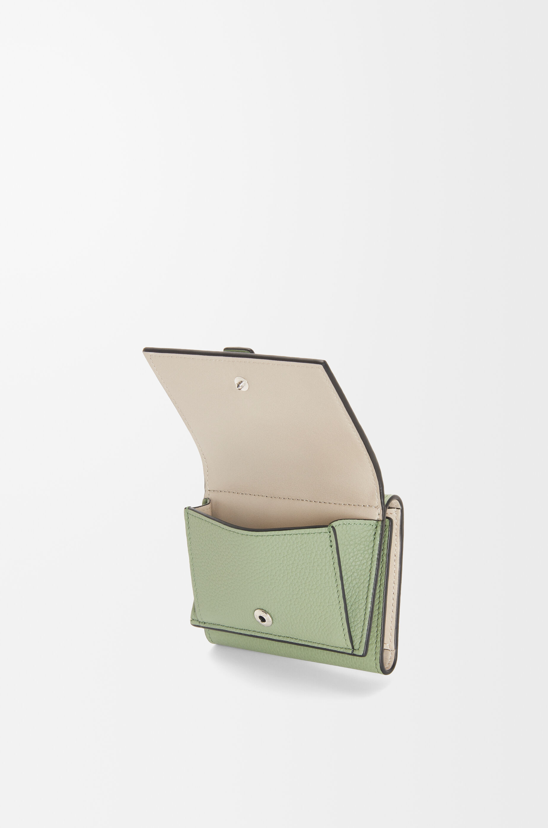 Trifold wallet in soft grained calfskin Rosemary/Tan LOEWE