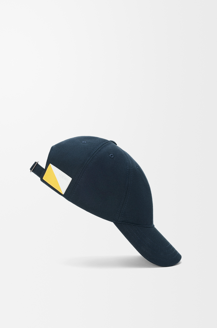 LOEWE 棉質 Flag 貼飾鴨舌帽 深海軍藍