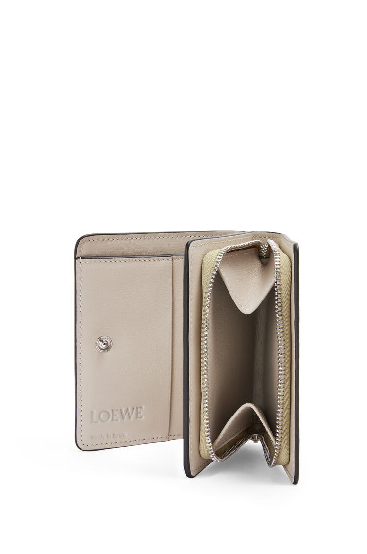 LOEWE Brand compact zip wallet in calfskin Mustard/Light Oat