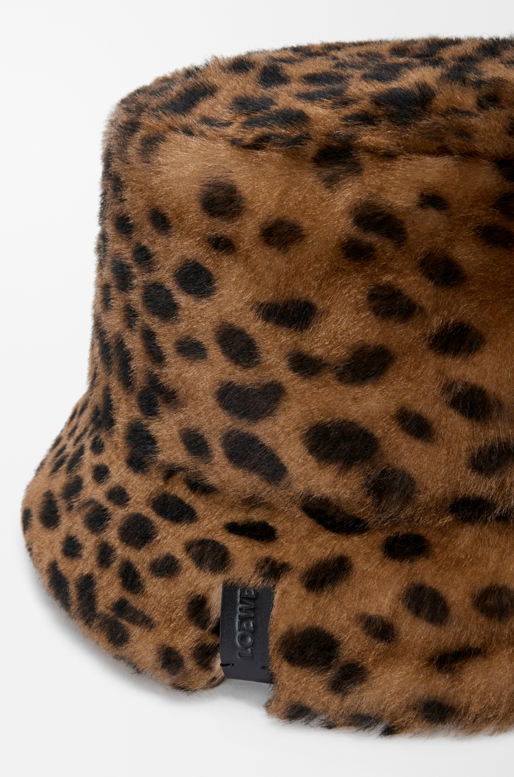 LOEWE Bucket hat in printed shearling Beige/Brown
